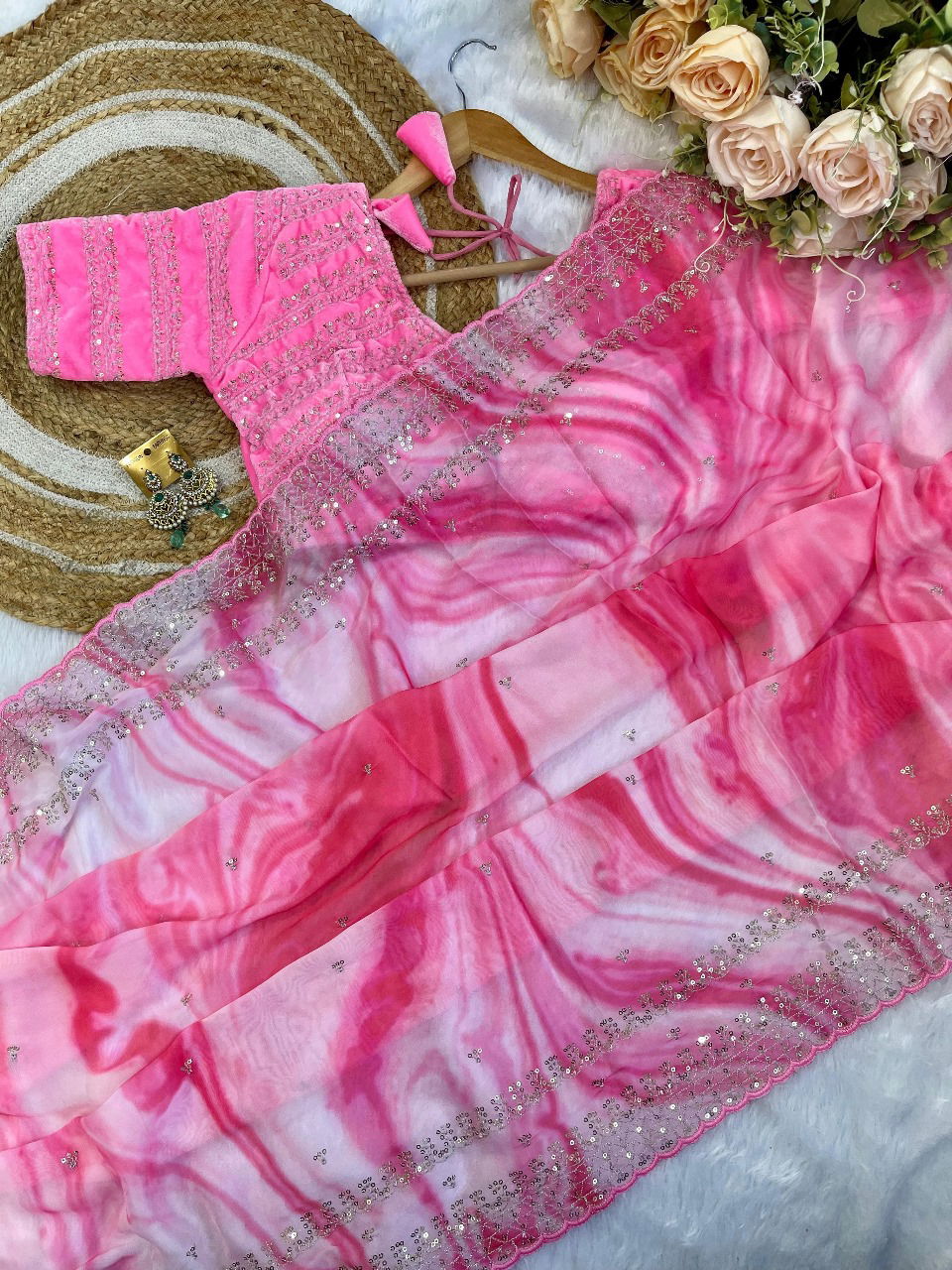 Jk Designer Pure Soft Rangoli Silk Party Wear Sarees Wholesale Market In Surat